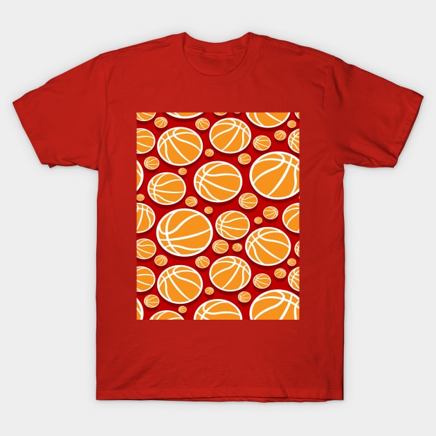 Basketball Pattern T-Shirt by DragonTees